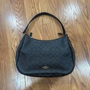 Coach Jules Hobo Bag in Signature Canvas Brown Black